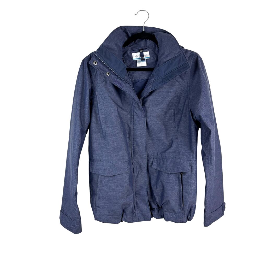 GORPCORE Rain Jacket – Columbia‎ Navy Double Pocket Outdoor Shell – XS